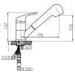 Baterie stativa bucatarie, dus extractabil, grafit Freya BFR8B FERRO