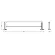 Portprosop bara dublu 600x122x35mm Greta, negru mat AGR10BL
