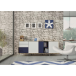 Gresie portelanata Muralla Ice tip piatra, 40x60 cm, culoare alba