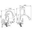 Baterie stativa spalator BZA42W Zorba II, crom/alb 2-F, pipa elastica