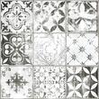 Gresie Pattern White, model decor, 45x45 cm, alb, finisaj lucios