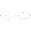 Lavoar pentru blat, ceramic Rea Sofia mini white culoare alb, finisaj lucios, 340 mm x 270 mm
