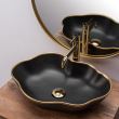 Lavoar pentru blat, ceramic Rea Pearl Black Gold culoare auriu cu negru, finisaj mat, 390 mm x 390 mm