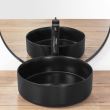 Lavoar pentru blat, ceramic Rea Sami BLACK mat culoare negru, finisaj mat, 360 mm x 360 mm
