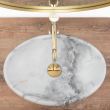 Lavoar pentru blat, ceramic Rea Linda culoare alb cu gri marmorat, finisaj lucios, 341 mm x 483 mm