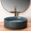 Lavoar pentru blat, ceramic Rea Ashley Blue, 400 x 400 x 125 mm mm, finisaj lucios, REA-U4663
