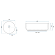 Lavoar pentru blat, ceramic Rea Ashley Blue, 400 x 400 x 125 mm mm, finisaj lucios, REA-U4663