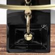 Lavoar stativ pe podea freestanding Kamila Black culoare negru, finisaj lucios, 325 mm x 325 mm