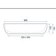 Lavoar pentru blat, ceramic Rea Cleo 61 White-Black Edge, 410 x 605 x 140 mm, REA-U6210