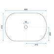 Lavoar pentru blat, ceramic Rea Cleo 61 White-Black Edge, 410 x 605 x 140 mm, REA-U6210