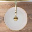 Lavoar pentru blat, ceramic Rea Sofia mini alb culoare roz cu auriu, finisaj lucios, 355 mm x 355 mm