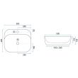 Lavoar pentru blat, ceramic Rea Luiza Bej, 500 x 425 x 155 mm, finisaj mat, REA-U9609