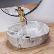 Lavoar pentru blat, ceramic Rea Lara Stone culoare gri, finisaj mat, 350 mm x 485 mm