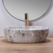 Lavoar pentru blat, ceramic Rea Lara Stone culoare gri, finisaj mat, 350 mm x 485 mm