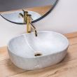 Lavoar pentru blat, ceramic Rea Lara culoare gri marmorat, finisaj mat, 350 mm x 485 mm