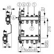 Distribuitor/colector 1" din inox 6 circuite cu ventile inchidere SN-RO06S