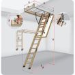 Scara modulara din lemn pentru acces pod/mansarda Fakro LWS Smart, Crem, 60x120x280 cm