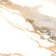 Gresie portelanata finisaj lucios Valeria Oro tip Marmura, 60,8x60,8 cm, culoare alb cu maro