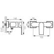 Baterie perete dus, crom, fara accesorii Square BAQ7 FERRO