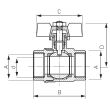 Robinet sfera tip fluture FI FERRO Rosu