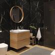 Panou decorativ SPC pentru perete cu aspect marmura, Vilo Home - Callacata Black 30X60