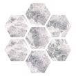 Gresie portelanata tip marmura, hexagonala, Geohex Grey 20x23 cm, Gri