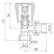 Robinet coltar radiator tur 1/2" ZG5Y FERRO