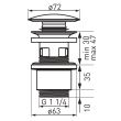 Ventil click-clack 1.1/4" cu dop ceramic alb S288PPC FERRO