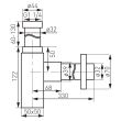 Sifon 1/4" 32 mm Quadro G1 S280 FERRO