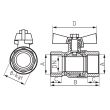 Robinet sfera tip fluture FI FERRO Negru
