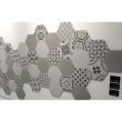 Gresie hexagonala Lieja model ciment, 22,5x25,9 cm, culoare crem