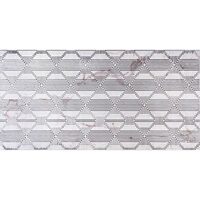 Piesa decorativa 4376 Marquina Print White tip marmura, 30 x 60 cm, culoare alb