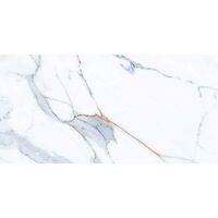 Gresie portelanata Azul azu1 tip marmura, finisaj lucios 60x120 cm, culoare alba