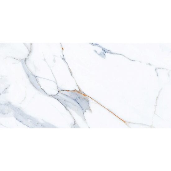 Gresie portelanata Azul azu1 tip marmura, finisaj lucios 60x120 cm, culoare alba