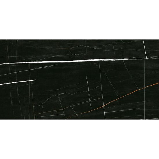 Gresie portelanata rectificata Sahara Noir, finisaj lucios, 60x120, culoare negru