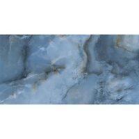 Gresie portelanata rectificata Oni Blue, finisaj lucios, 60x120, culoare albastru