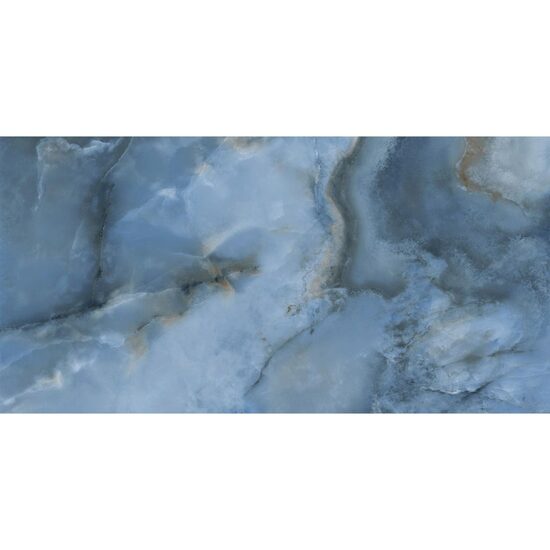 Gresie portelanata rectificata Oni Blue, finisaj lucios, 60x120, culoare albastru
