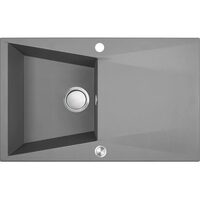 Chiuveta Grenada 1 cuva cu uscator, 48x78 cm, gri SRG 511T