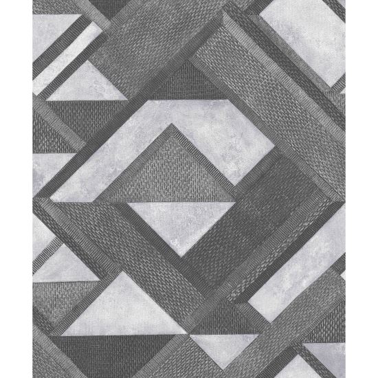 Tapet geometric Enigma P S20510-7, 10 m x 0.53 m, gri