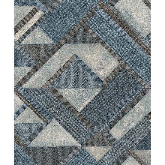 Tapet geometric Enigma P S20510-6, 10 m x 0.53 m, albastru
