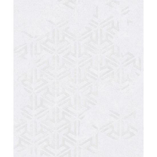 Tapet geometric Esthetic Hall P S21550-1, 10 m x 0.53 m, alb