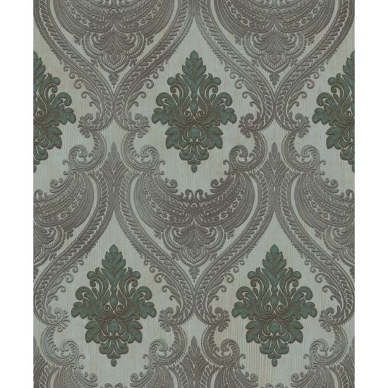 Tapet damasc Mirage P S21504-7, 10 m x 0.53 m, negru