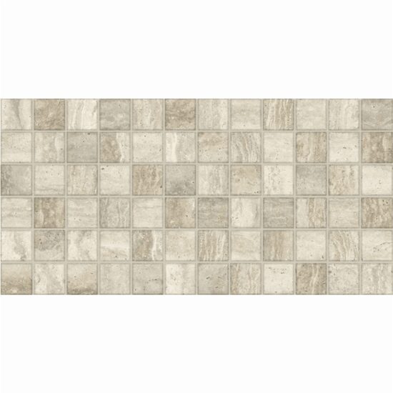 Gresie portelanata decor Traver Mozaic, 6060-0203-4011, model piatra, 60x30 cm, bej, finisaj mat