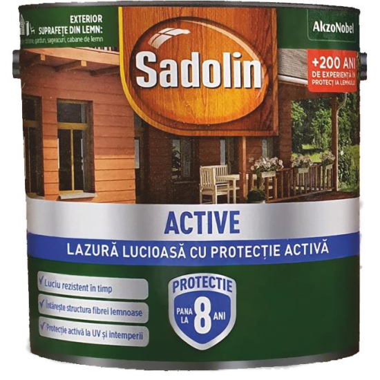 Lazura Sadolin Activ, solvent, lucioasa incolor