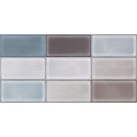 Faianta Carina Mix Brilliant, model mozaic, CRN00, 30x60 cm, culoare gri, finisaj lucios