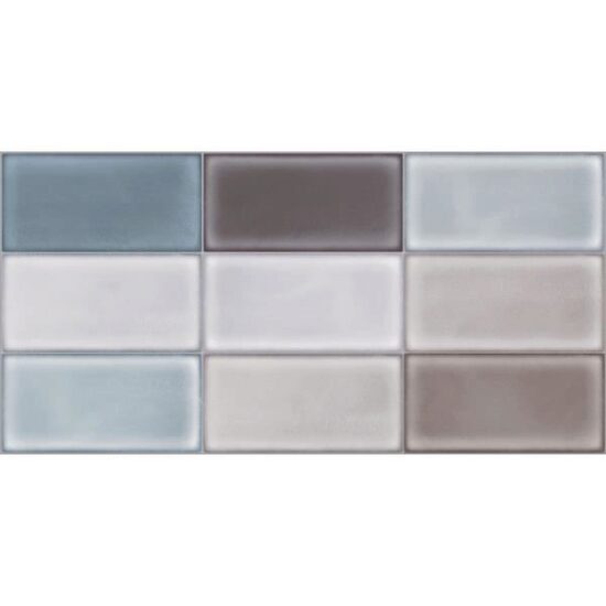 Faianta Carina Mix Brilliant, model mozaic, CRN00, 30x60 cm, culoare gri, finisaj lucios