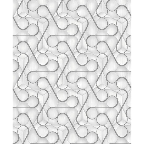 Tapet geometric Lagom P S21617-2, 10 m x 0.53 m, gri