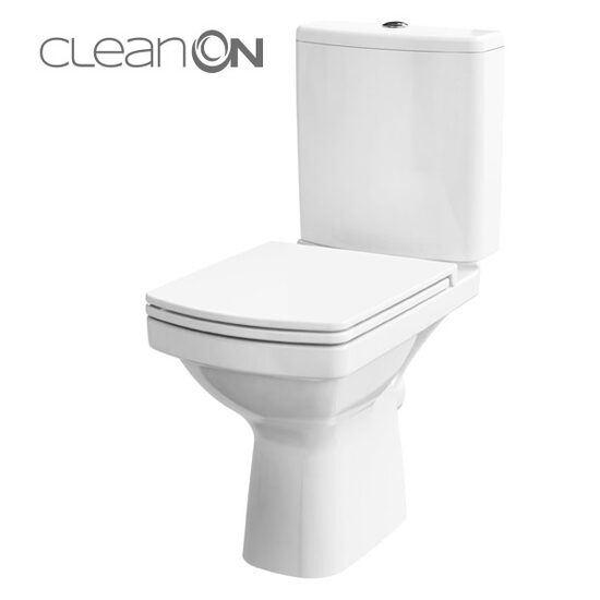 Set WC Compact 599 Easy New Cleanon 010 + Rezervor 3/5L + Capac Duroplast K102-028 Cersanit