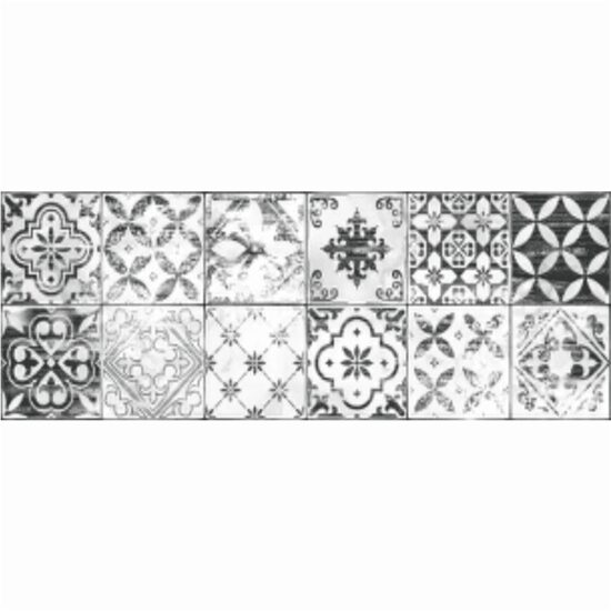 Piesa decorativa Mat Patchwork White 4764, tip decor, 25.5x75.5 cm, alb