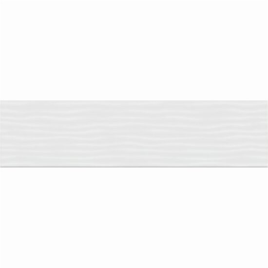 Faianta White Glossy Waves 4756, tip monocolor, 25.5x75.5 cm, alb